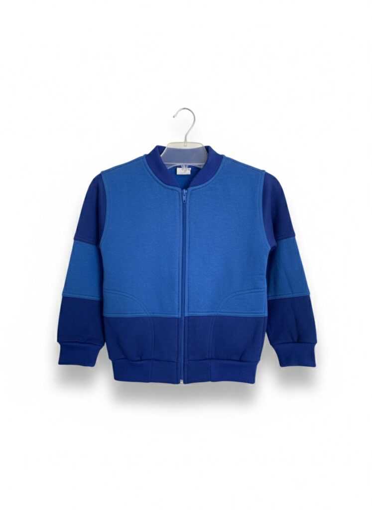 blusa moletom infantil, azul royal, azul claro