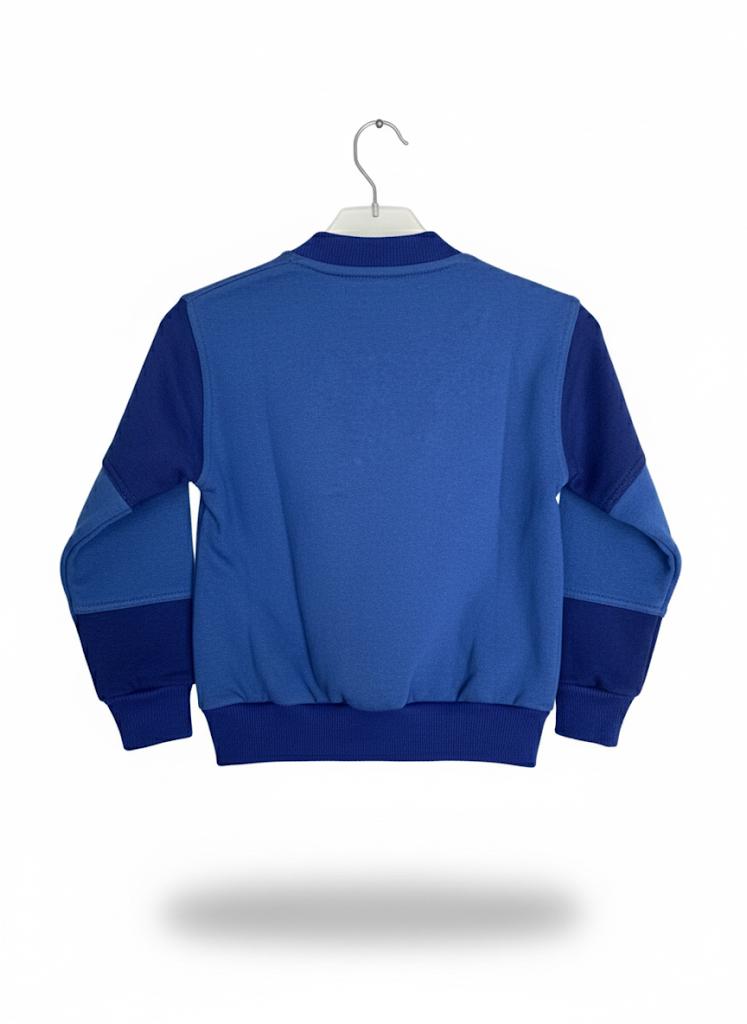 blusa moletom infantil, azul royal, azul claro