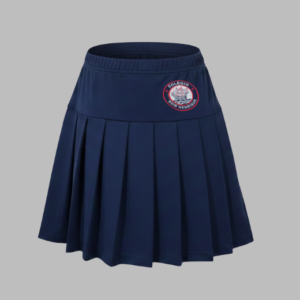 Saia godê escolar oficial Colégio Dom Henrique em helanca bailarina frente.