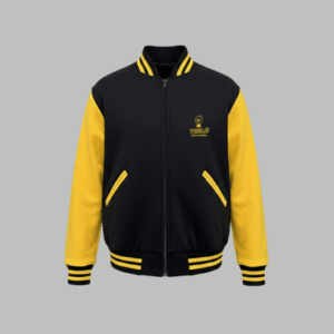 Blusa escolar de moletom preta sem touca Colégio Tesla frente.