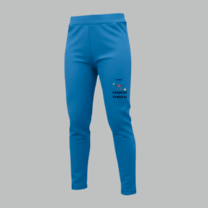 Calça legging escolar tradicional azul celeste Pequeno Samurai frente