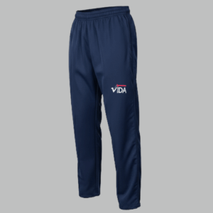 Calça escolar azul marinho em helanca e moletom Colégio Vida frente