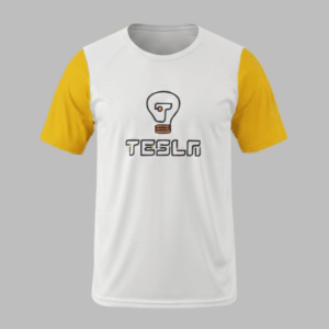 Camiseta manga curta amarela Colégio Tesla Ensino Fundamental