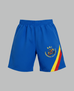 Bermuda Escolar Trenzinho da Alegria - Azul Royal - Tactel, Helanca e Moletom