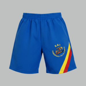 Bermuda Escolar Trenzinho da Alegria - Azul Royal - Tactel, Helanca e Moletom