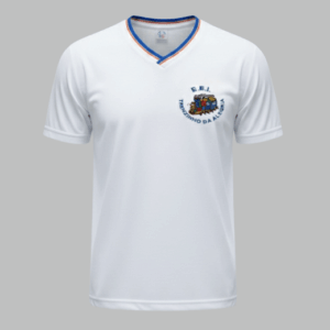Camiseta Escolar Trenzinho da Alegria - Branca, Azul, Amarela e Vermelha