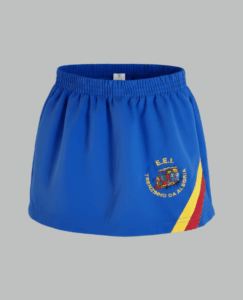 Short-saia Escolar Trenzinho da Alegria - Azul Royal - Tactel e Helanca