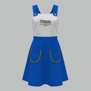 Vestido Escolar Pequeno Príncipe - Azul Royal - Jardineira, Regata e Polo